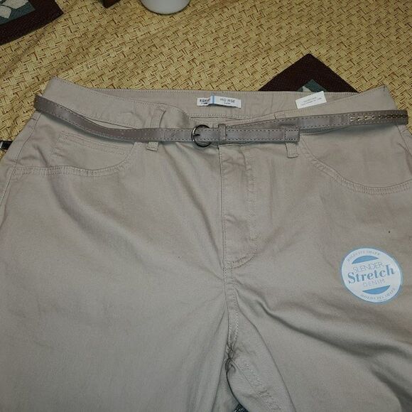 New Lee Riders Beige Slender Stretch Denim Size Women's 16 M - Picture 2 of 3